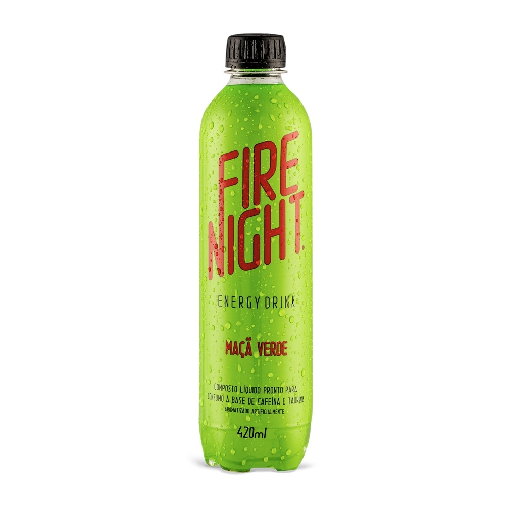 FireNight Energy Drink 420ml Maça Verde pack com 12 unidades