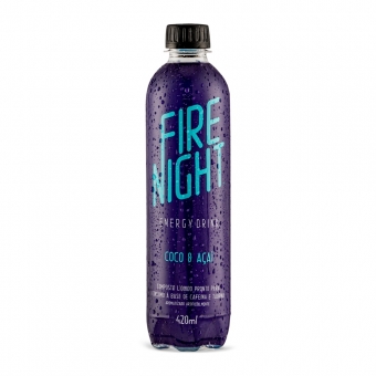 FireNight Energy Drink 420ml Coco e Açaí pack com 12 unidades
